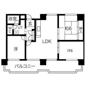 姫路市飾磨区恵美酒のマンションの間取り