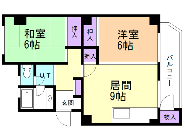 緑ヶ丘ハイツＢ棟の間取り