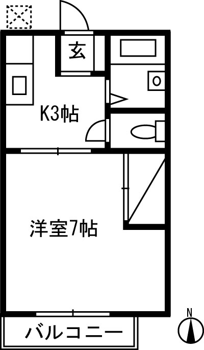 つくば市春日のアパートの間取り