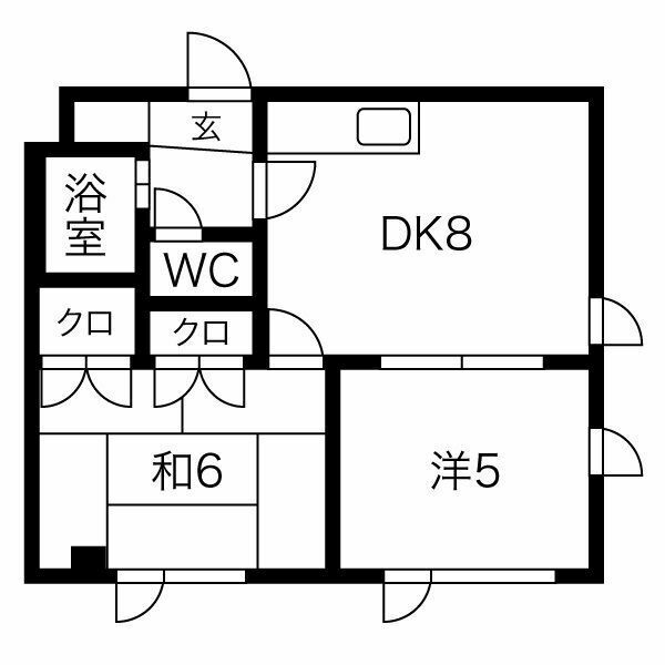 ダイユウハイツ伏古の間取り