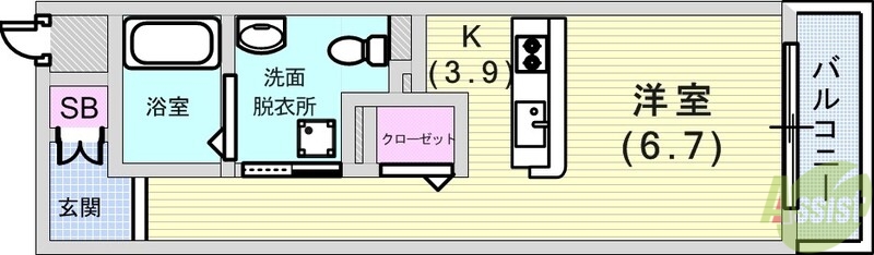 神戸市東灘区岡本のマンションの間取り