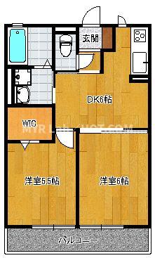 大野城市中のアパートの間取り