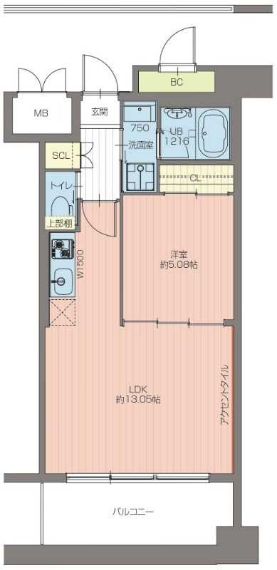 西宮市今津水波町のマンションの間取り