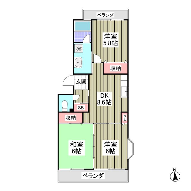 大里郡寄居町大字鉢形のマンションの間取り