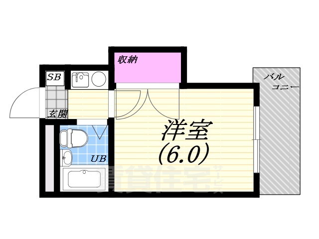 西宮市荒戎町のアパートの間取り