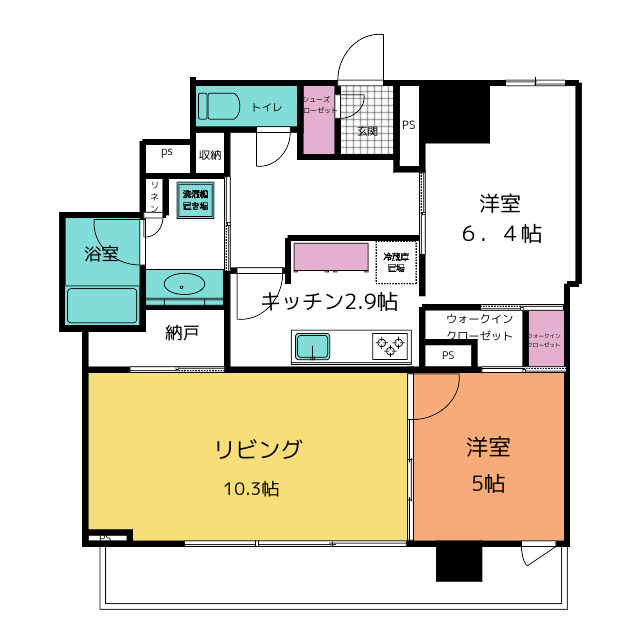 【前橋市表町のマンションの間取り】