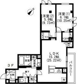 渋谷区鉢山町のマンションの間取り