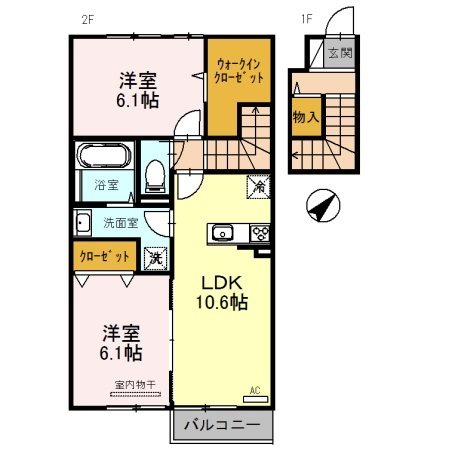 栗東市小柿のアパートの間取り