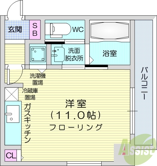 円山シャトー桂和医大前の間取り