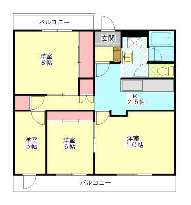 クロノス２６大分下郡Ａの間取り