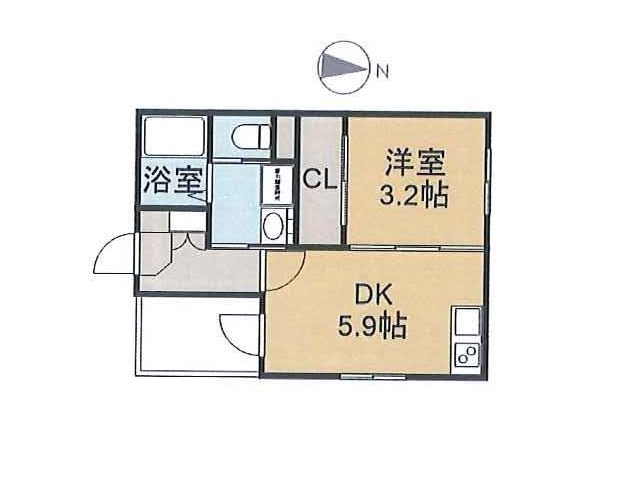 名古屋市北区紅雲町のアパートの間取り