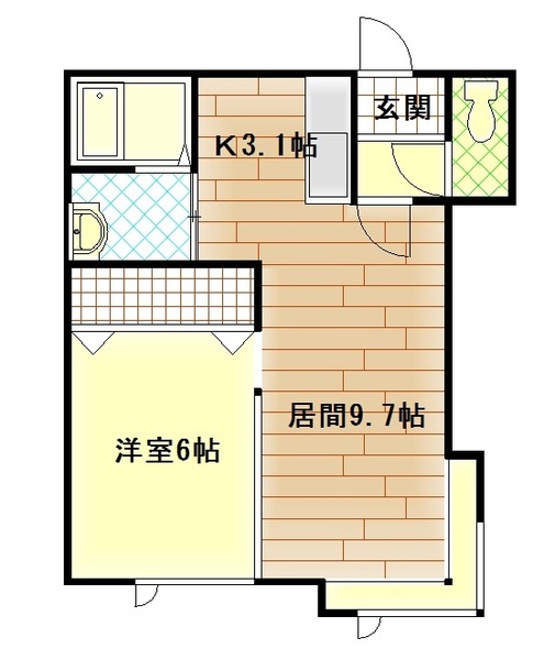旭川市神楽七条のアパートの間取り