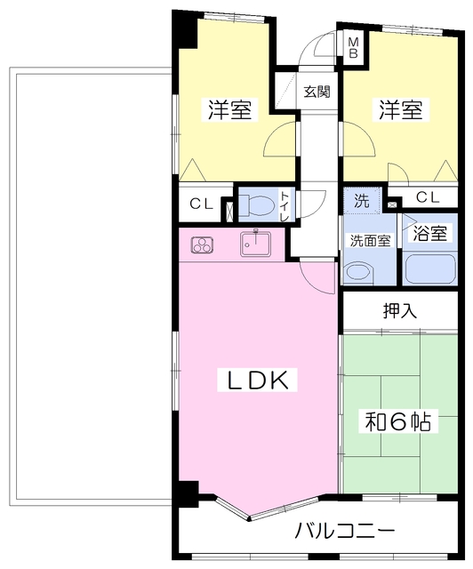 北九州市小倉南区守恒のマンションの間取り