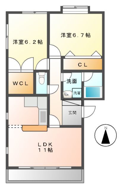 Ｔｏｗｎ　ＫII（タウンケーツー）の間取り