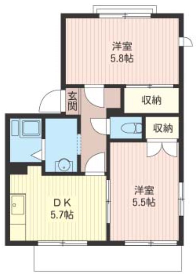 羽村市富士見平のアパートの間取り