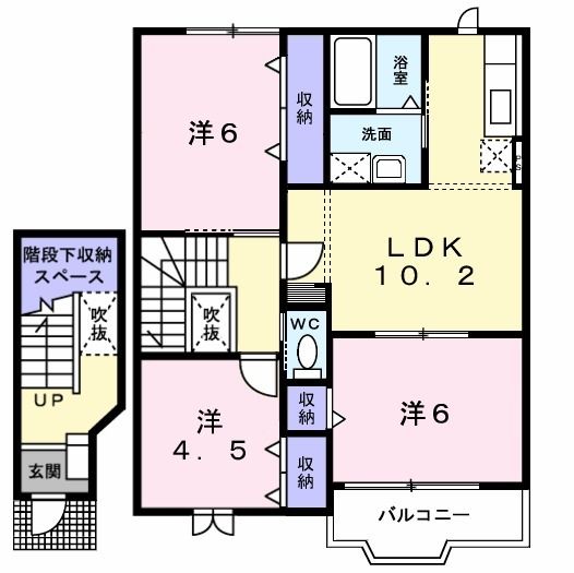 五泉市北五泉駅前のアパートの間取り