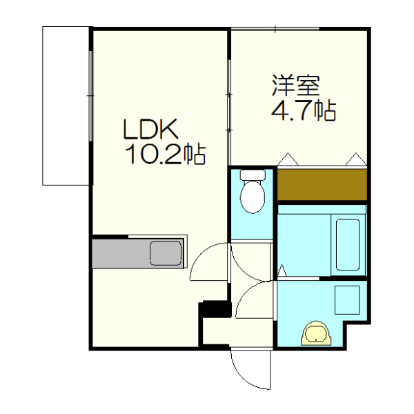 札幌市厚別区厚別中央三条のマンションの間取り