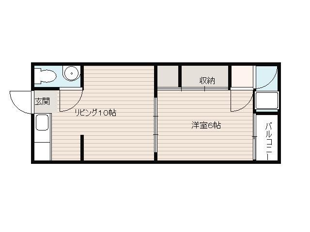 大津市大谷町のアパートの間取り