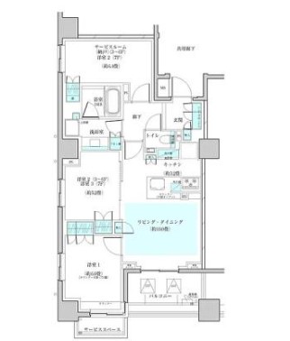 新宿区戸山のマンションの間取り