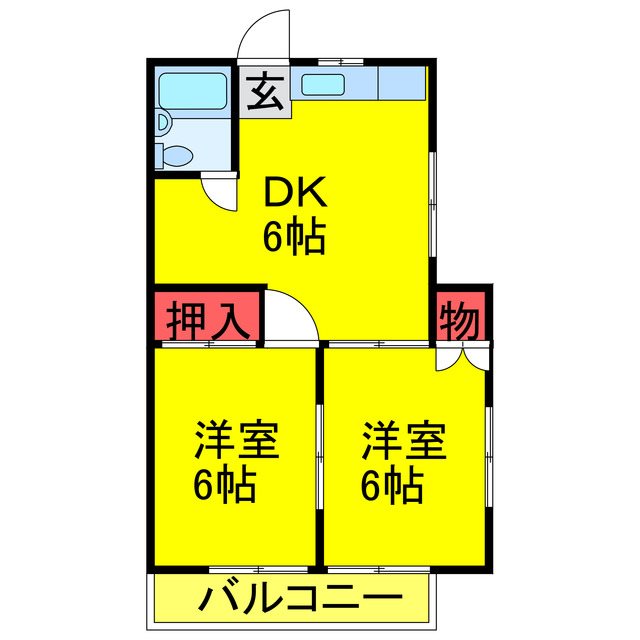 四街道市鹿渡のアパートの間取り