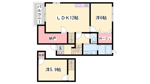 姫路市継のアパートの間取り