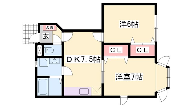 クレストヨコセキIIIの間取り