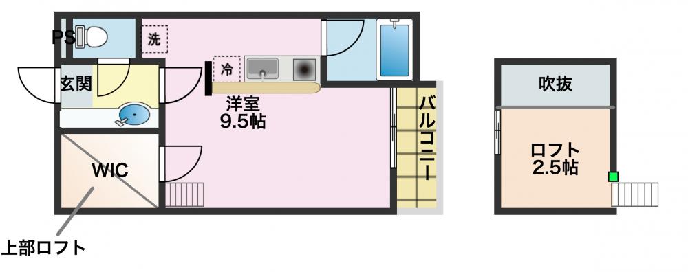 豊川市中央通のアパートの間取り