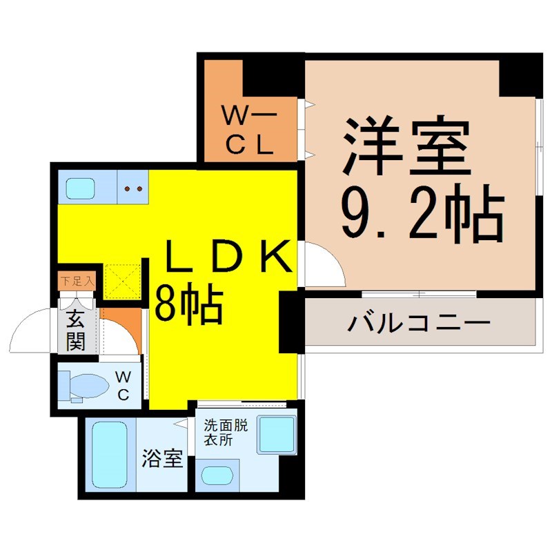 名古屋市中区伊勢山のマンションの間取り