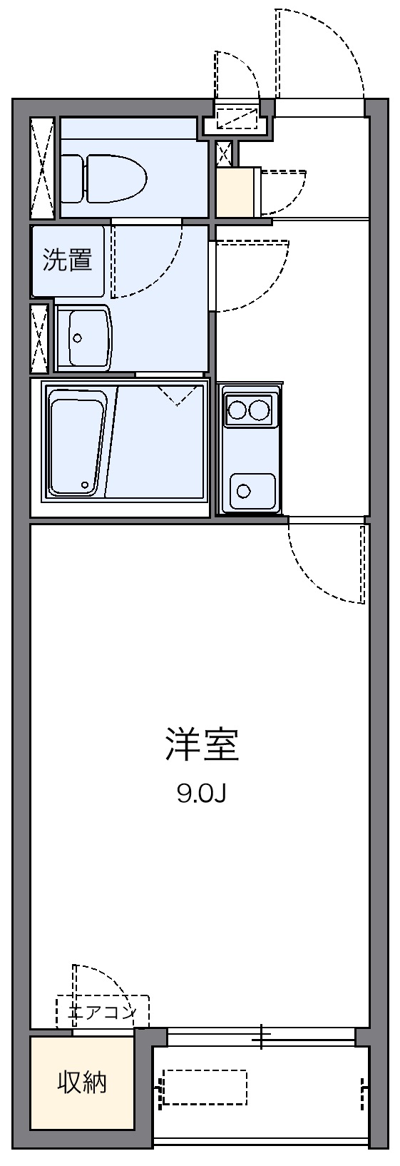 藤井寺市大井のアパートの間取り