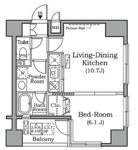 渋谷区恵比寿のマンションの間取り