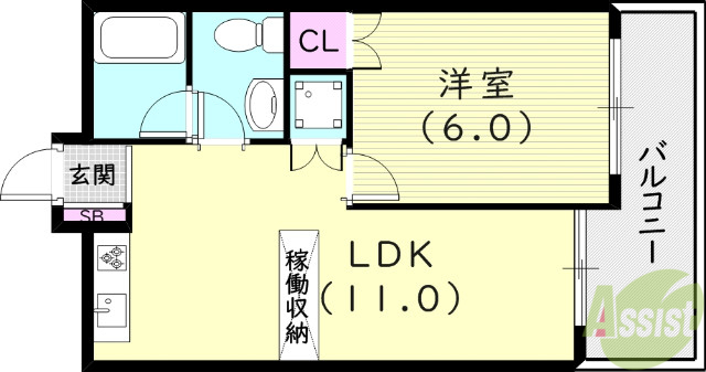 コナビレッジ8号棟の間取り