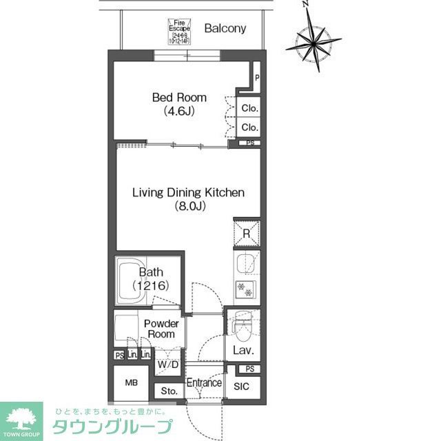 台東区東上野のマンションの間取り