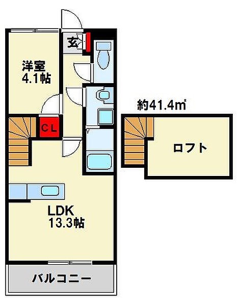 ジェニファー　29　B棟の間取り