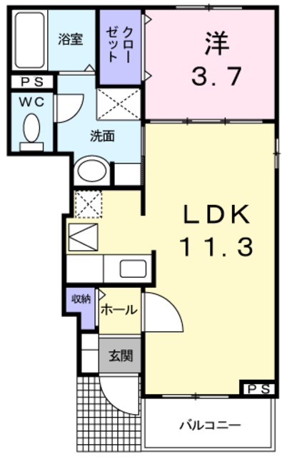 メゾン　ジャスティスCの間取り