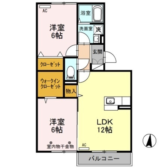 新潟市中央区京王のアパートの間取り