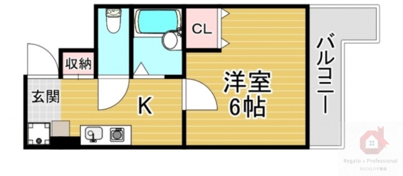 大阪市西成区花園北のマンションの間取り