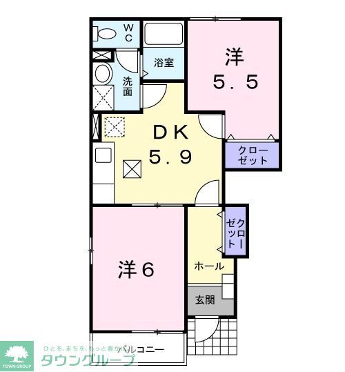 柏市松ケ崎のアパートの間取り