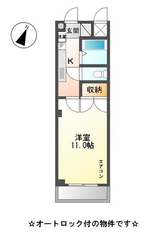 名古屋市北区福徳町のアパートの間取り