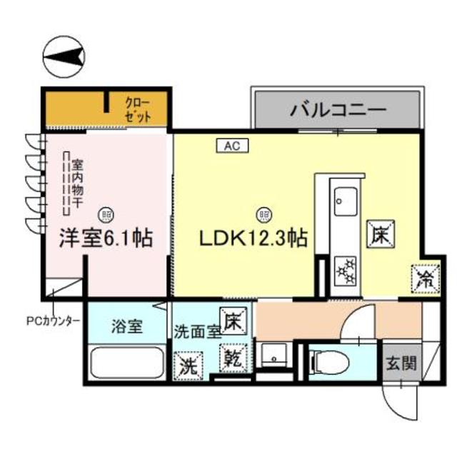 和歌山市杉ノ馬場のアパートの間取り