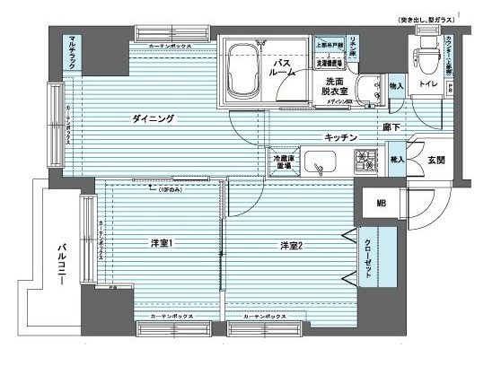東京メトロ半蔵門線 水天宮前駅 徒歩2分 13階建 築23年の間取り写真