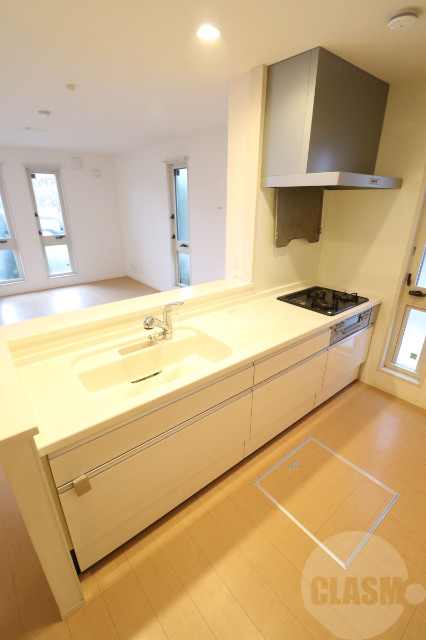 キッチン　ワイドなカウンターキッチン