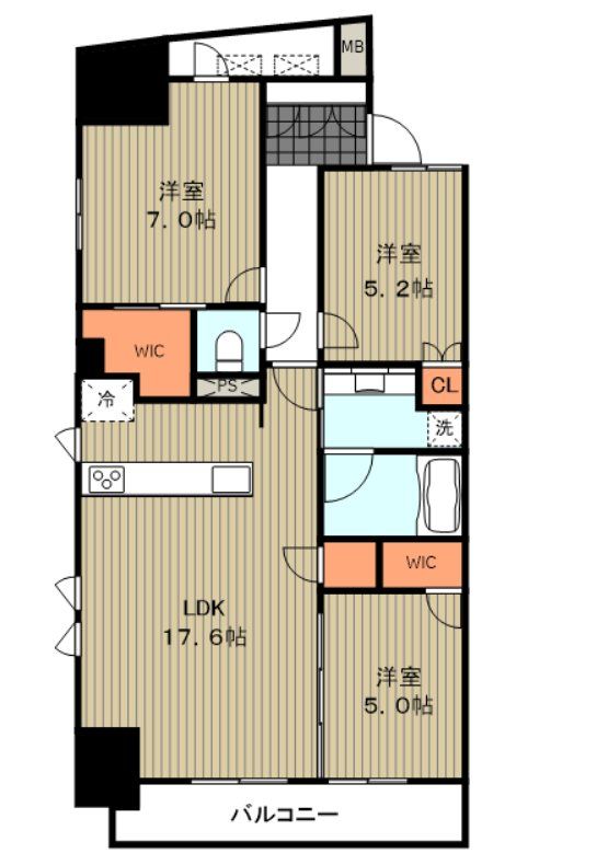 プラウド高岳の間取り写真