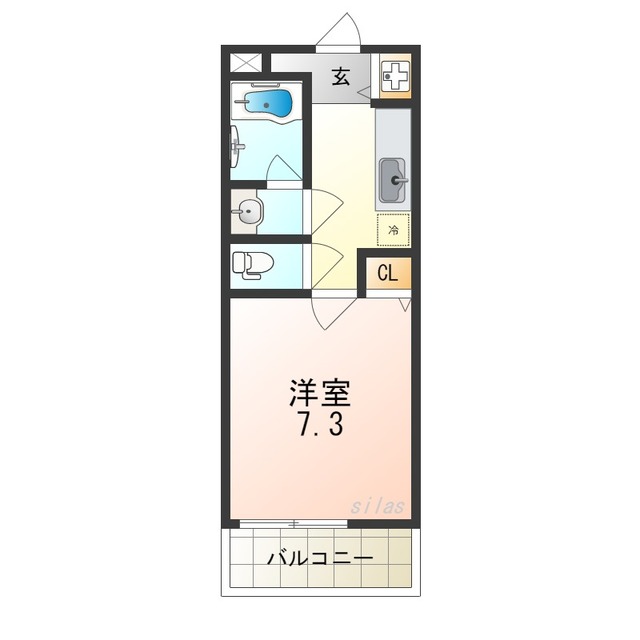 近鉄大阪線 久宝寺口駅 徒歩5分 2階建 築25年の間取り写真