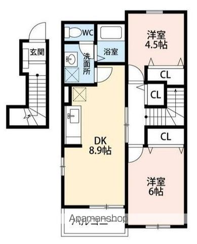 小田急江ノ島線 湘南台駅 徒歩54分 2階建 築39年の間取り写真