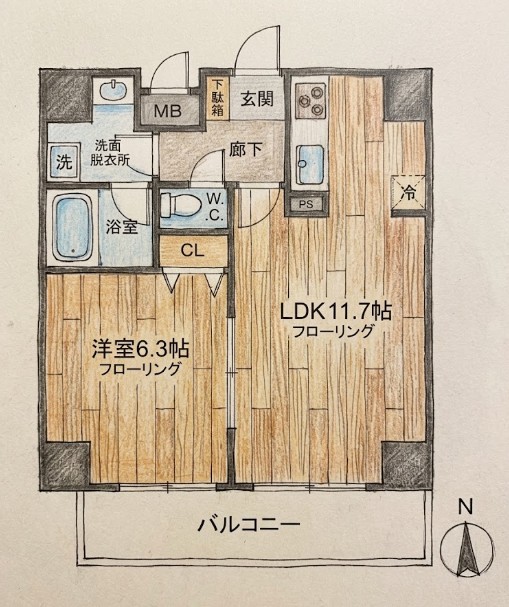 東京メトロ半蔵門線 押上駅 徒歩12分 10階建 築14年の間取り写真