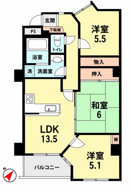 パサージュ垂水の間取り写真