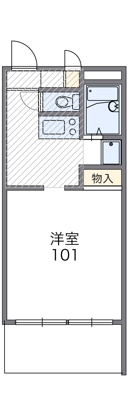 熊本市南区近見のアパートの間取り