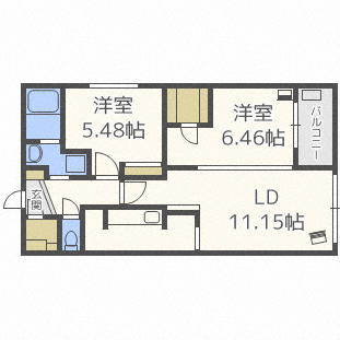 【札幌市北区北二十一条西のマンションの間取り】