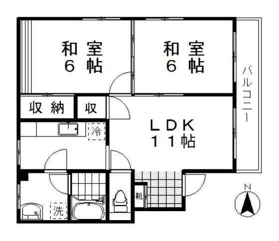 岡山市北区岩田町のマンションの間取り