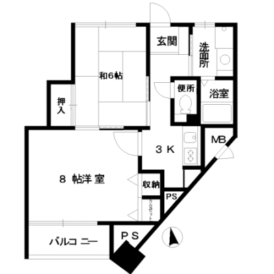 広島市中区国泰寺町のマンションの間取り